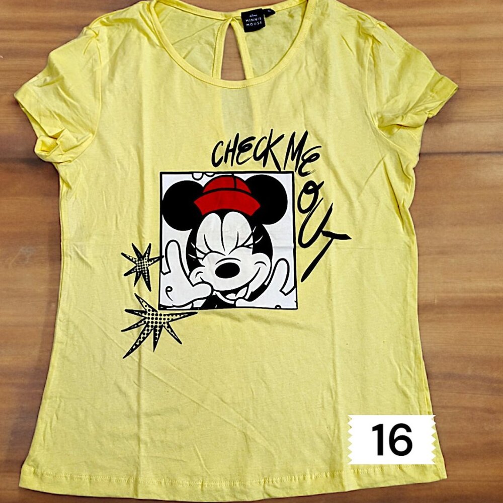 Women's Disney Minnie Mouse Yellow Graphic T-Shirt - Cheerful & Playful Tee